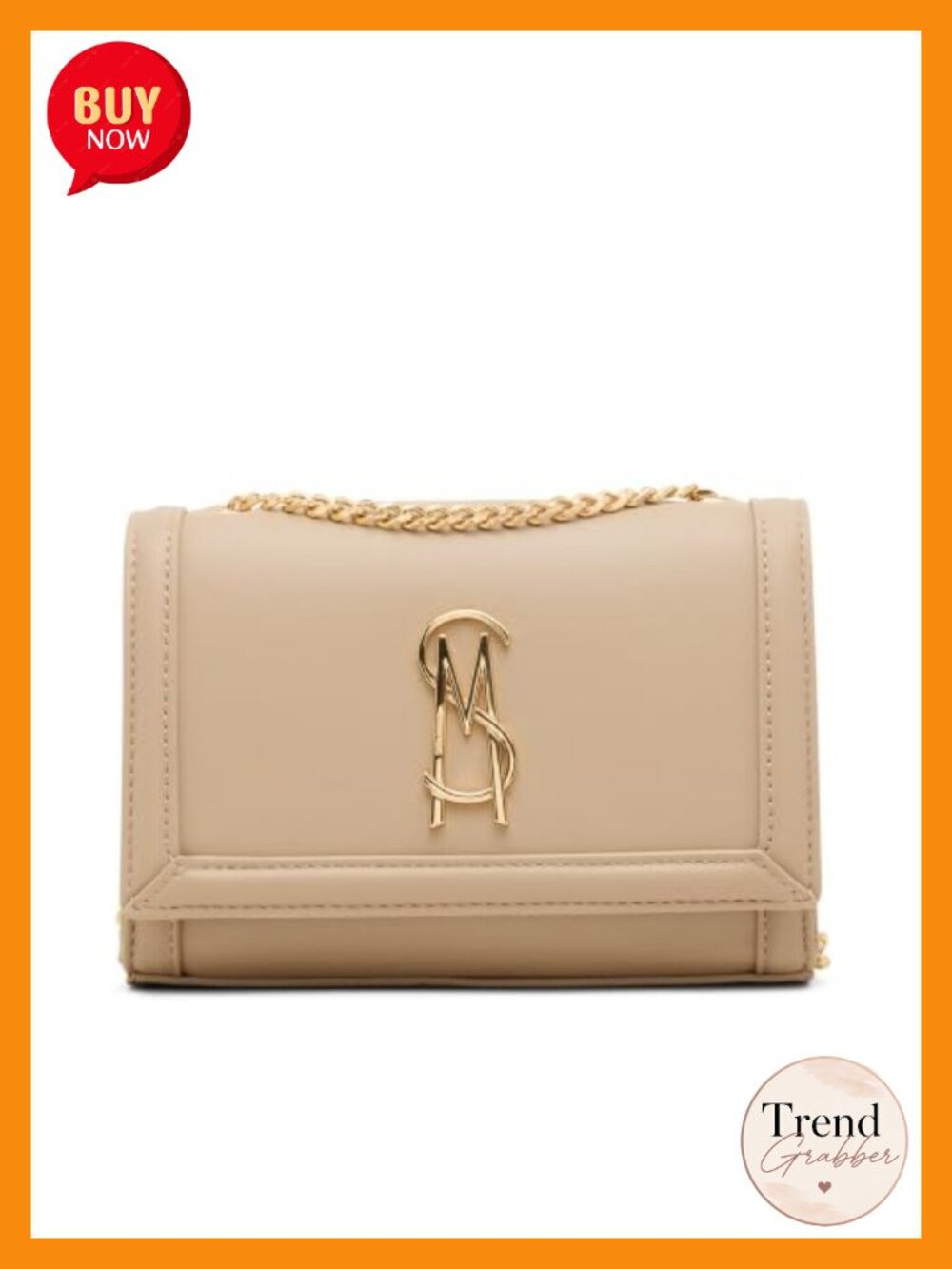 Steve Madden Larisa-l Convertible Shoulder Bag Magnetic Snap Chain Strap
